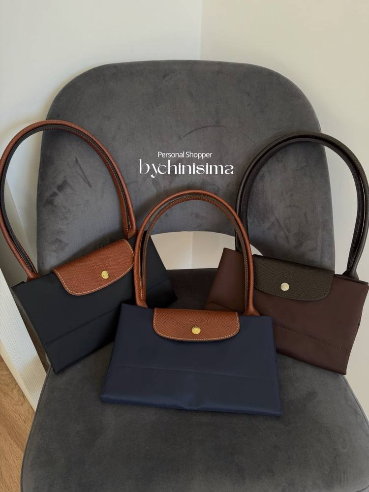 Bolsos plegables en azul y marrón